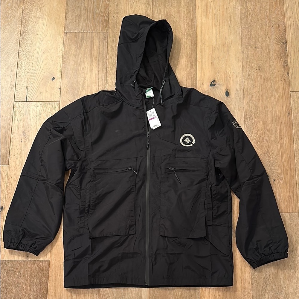 Black Hooded Jacket with Logo